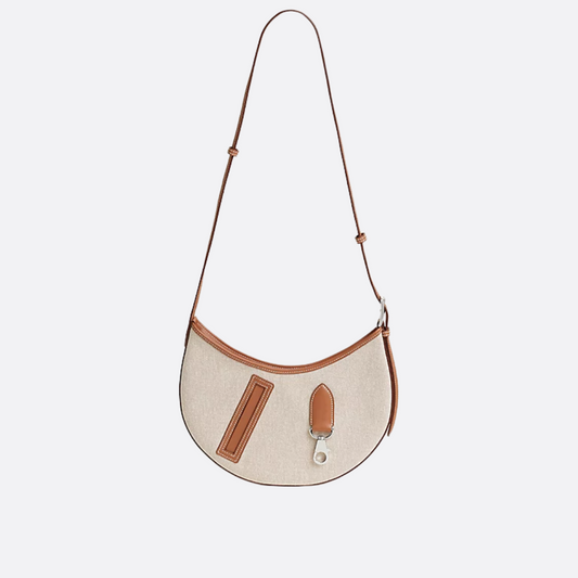 Small Saddle Bag In Fabric & Leather From Hermès