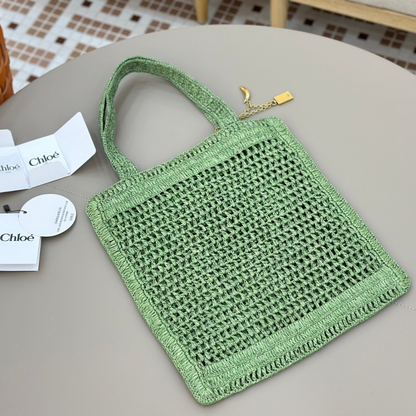 Chloé Summer Banana Bag In Raffia