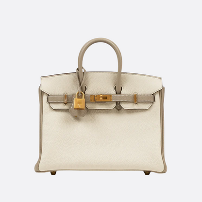 Hermès Birkin 25 Hss Bag In Chalk / Dove Grey Togo Leather – Exclusive