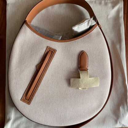 Small Saddle Bag In Fabric & Leather From Hermès