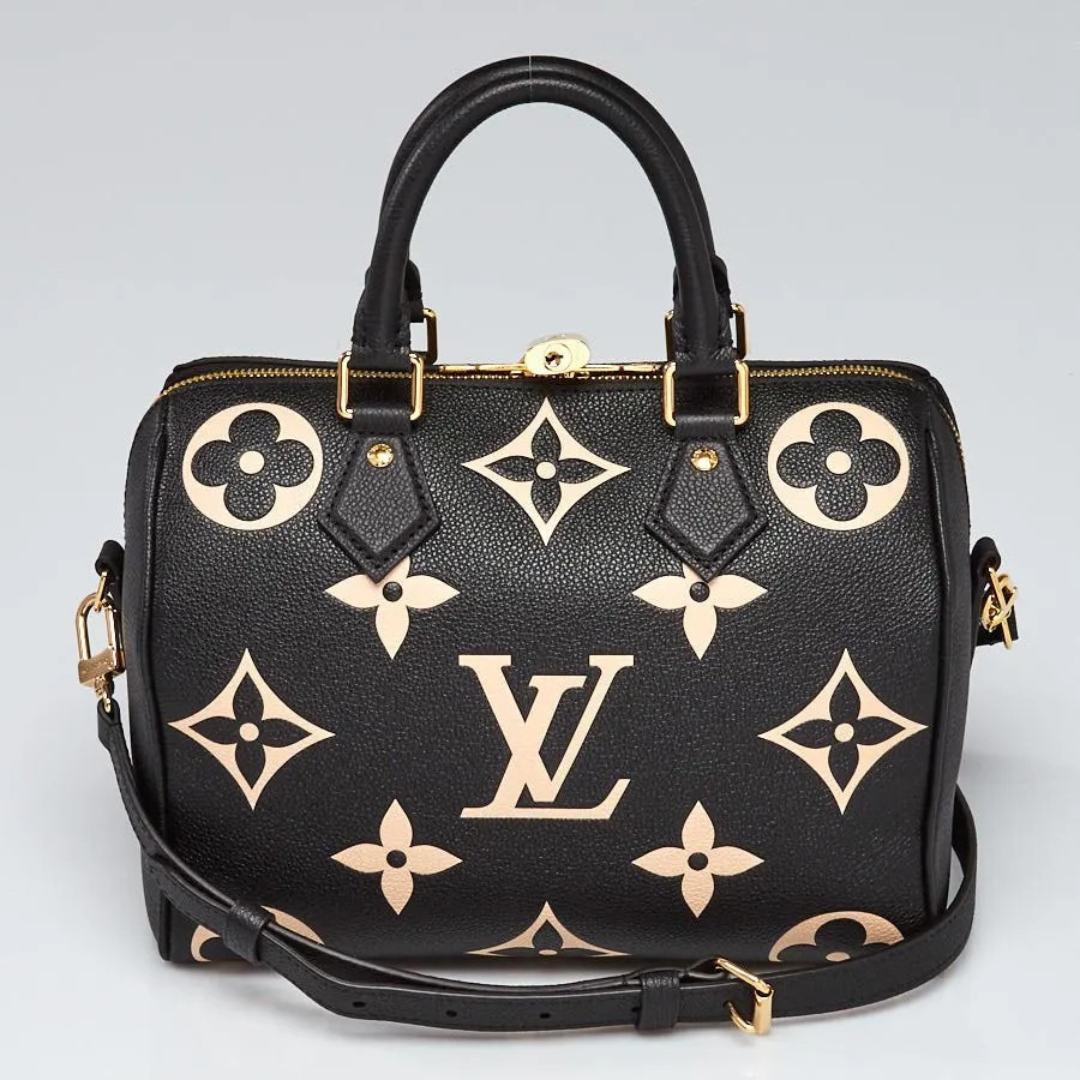 Louis Vuitton Speedy Bandoulière 25 Empreinte Tasche Schwarz – Exklusiv