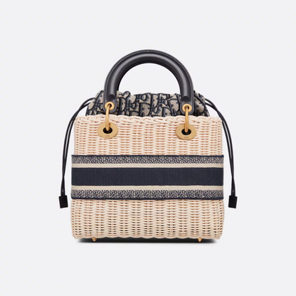 Dior Lady Dior Handbag In Rattan
