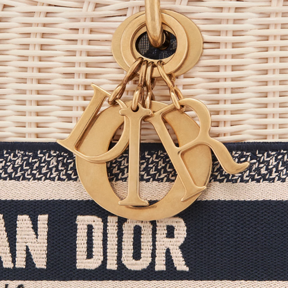Dior Lady Dior Handbag In Rattan