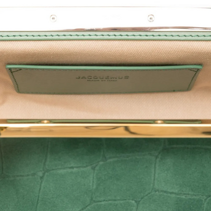 Jacquemus Le Salon Clutch In Suede & Crocodile Embossing