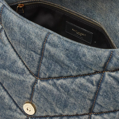 Saint Laurent Loulou Puffer Bag aus gestepptem Vintage-Denim