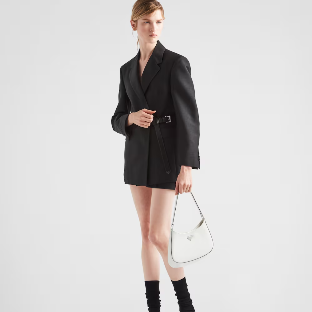 Prada Cleo Schultertasche aus gebürstetem Leder – Exklusiv